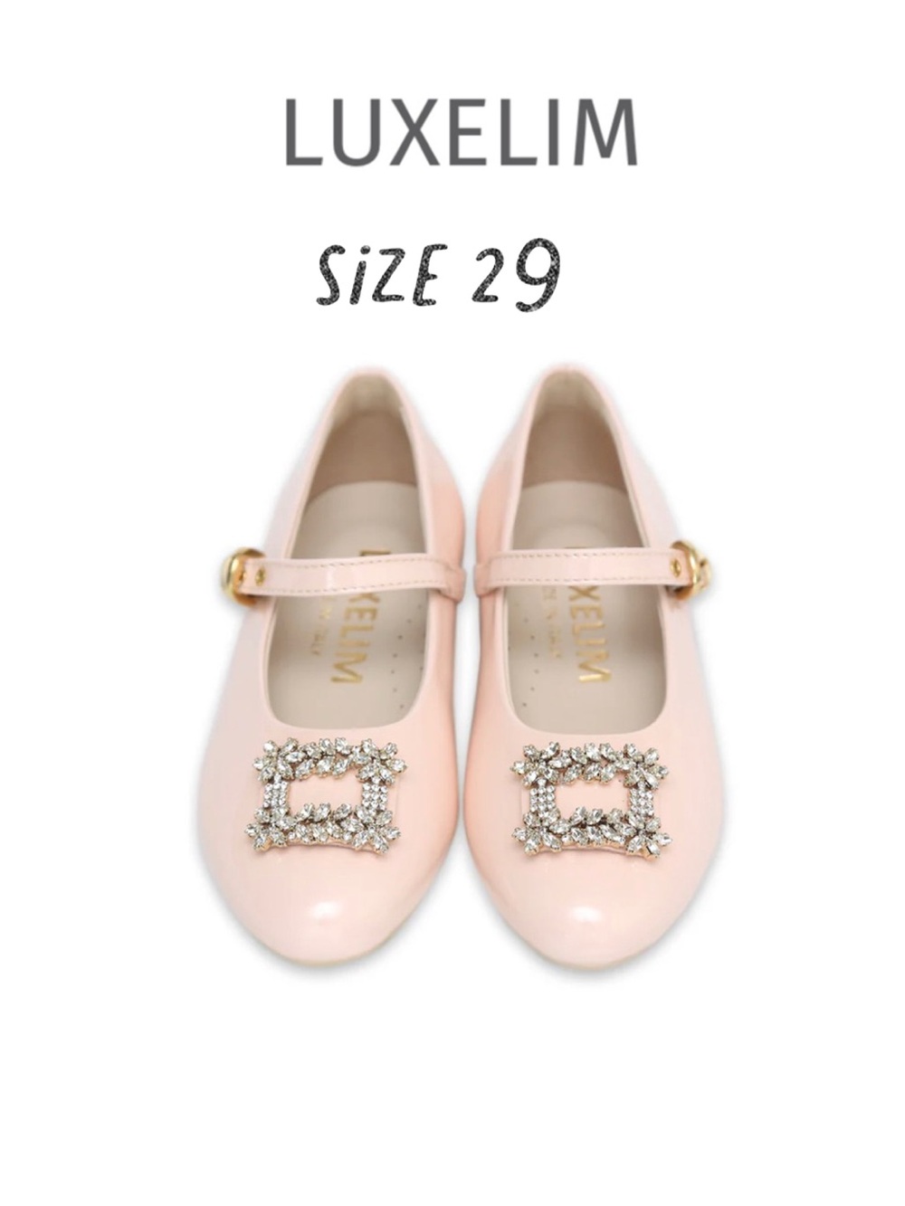 Luxelim sz 29 Lila pink Leather Shoes with rhinestone buckle